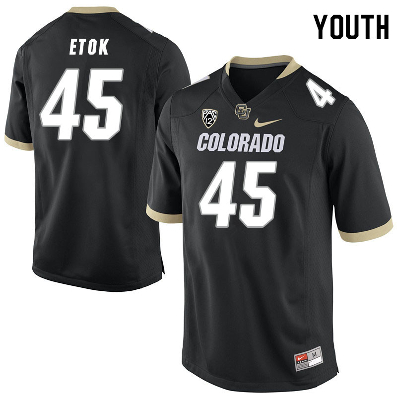 Youth #45 Andi Etok Colorado Buffaloes College Football Jerseys Stitched Sale-Black - Click Image to Close